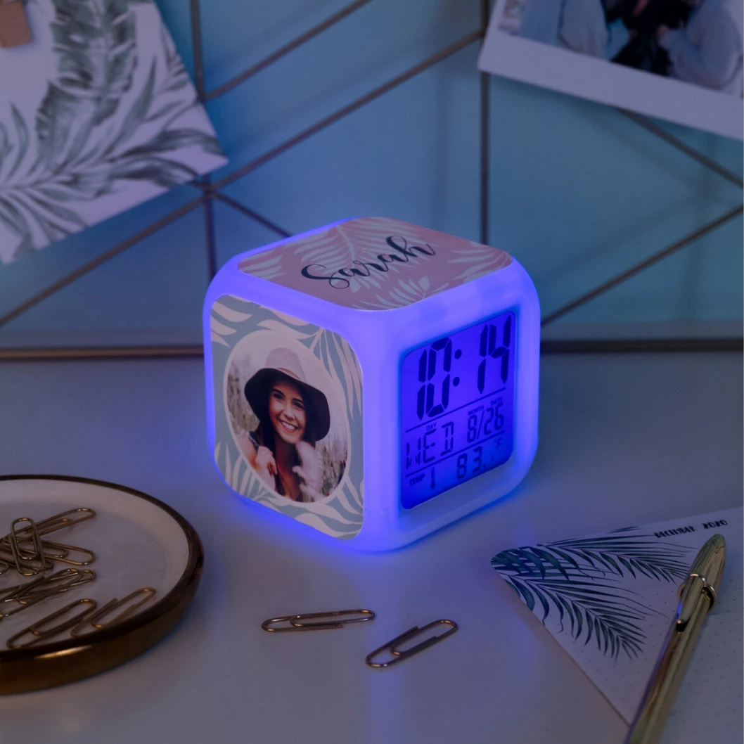Reloj despertador digital cubo personalizado Regalos con fotos