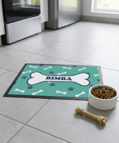 Alfombra personalizada para comedero de perro y gato