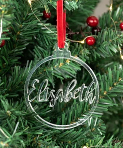 Bola de navidad de metacrilato con nombre personalizado