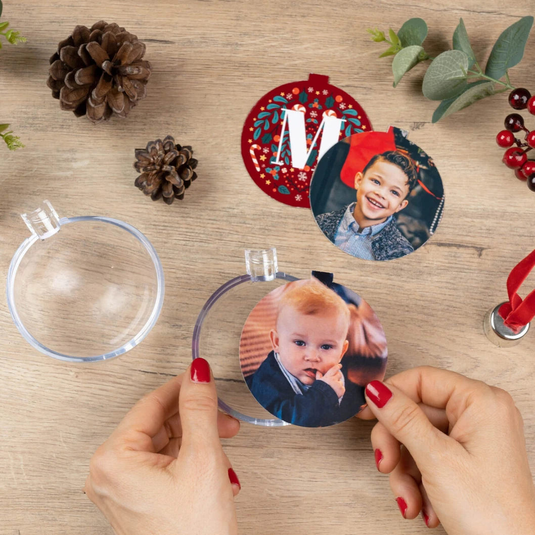 Pack de 4 bolas esféricas con fotos para el árbol de Navidad - Imagen 7