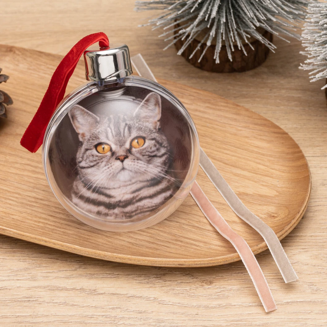 Pack de 4 bolas esféricas con fotos para el árbol de Navidad - Imagen 5
