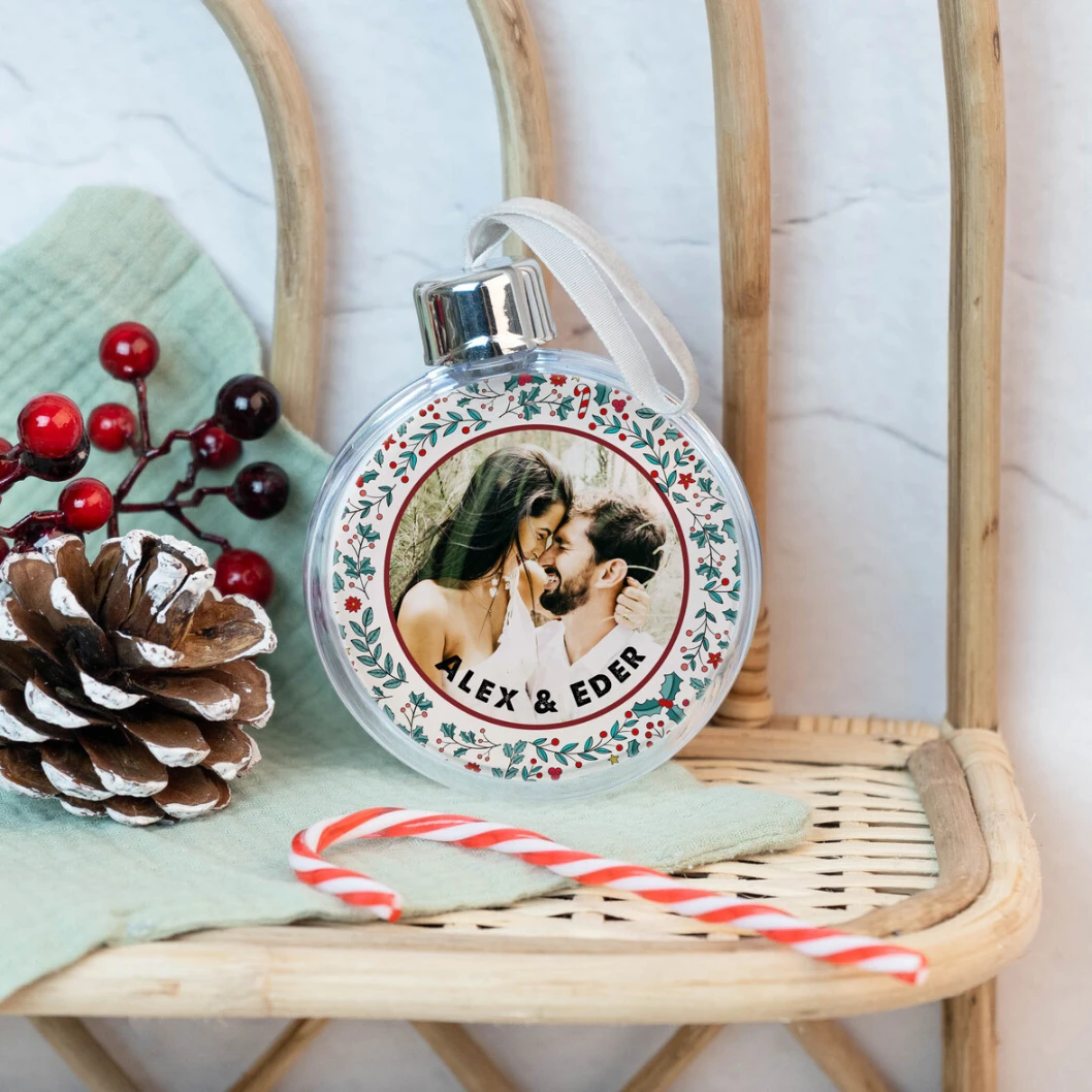 Pack de 4 bolas esféricas con fotos para el árbol de Navidad - Imagen 4