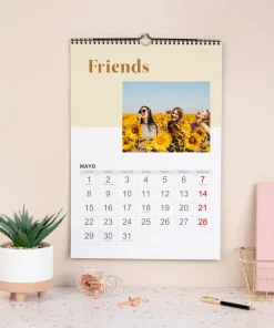 Calendario de pared personalizado espiral