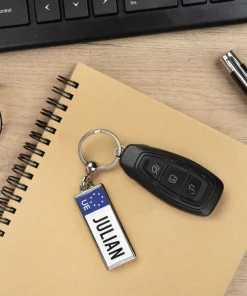 Llavero metálico alargado personalizado