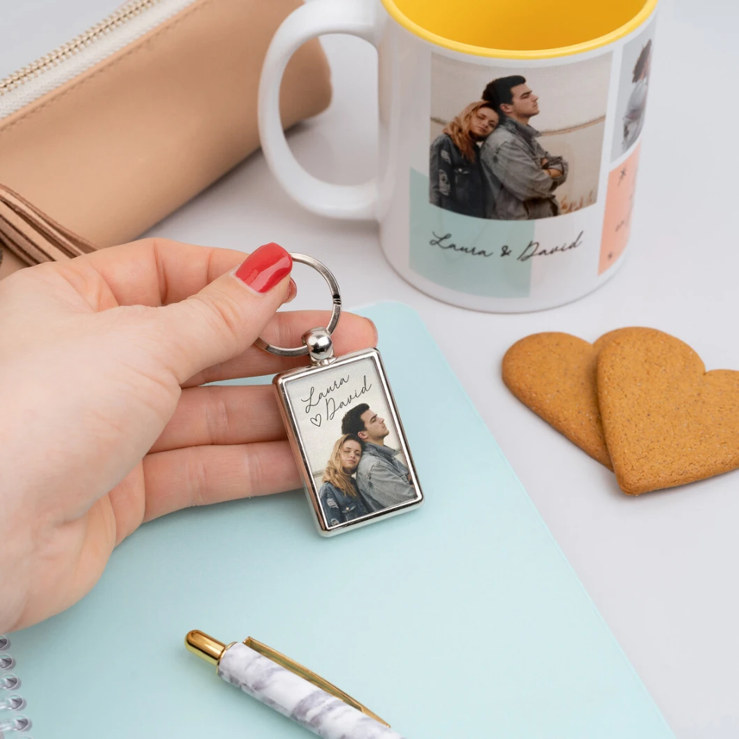 Llavero personalizado metálico rectangular - Imagen 3