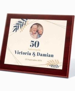 Placa conmemorativa personalizada de caoba - Imagen 4