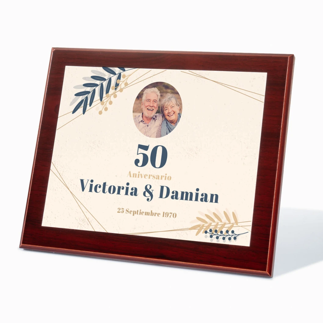 Placa conmemorativa personalizada de caoba - Imagen 4