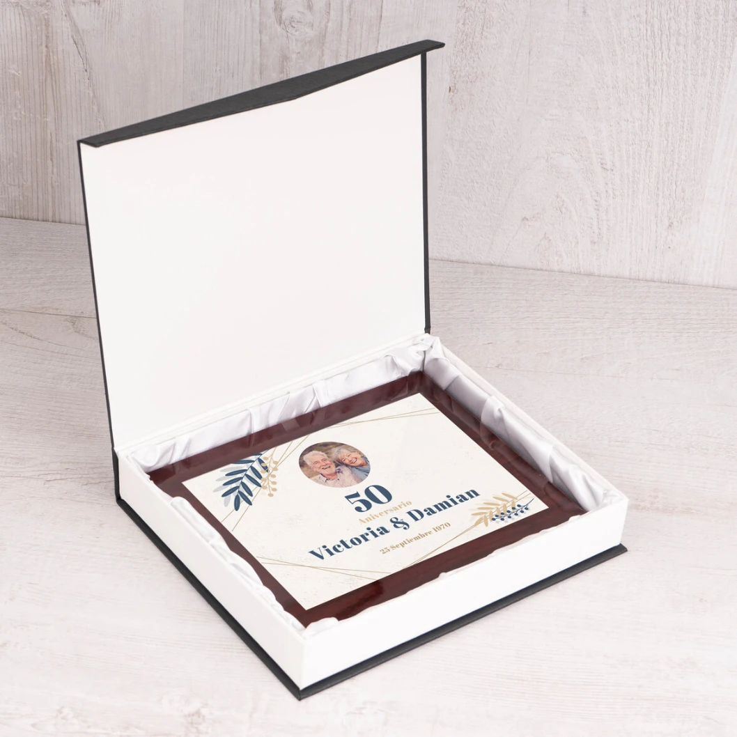 Placa conmemorativa personalizada de caoba - Imagen 2