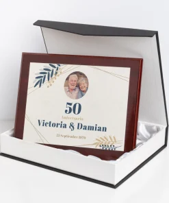 Placa conmemorativa personalizada de caoba