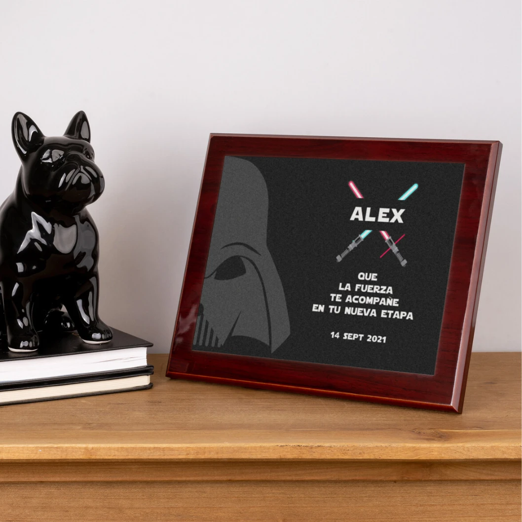 Placa conmemorativa personalizada de caoba - Imagen 15