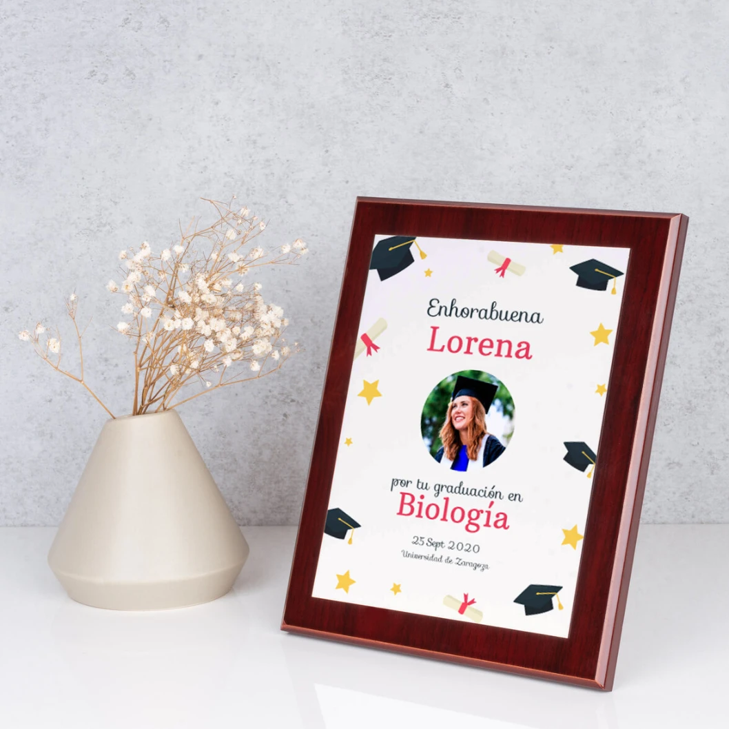 Placa conmemorativa personalizada de caoba - Imagen 14