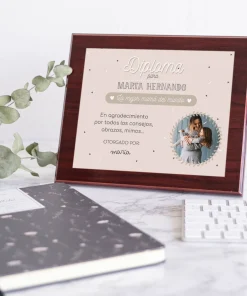 Placa conmemorativa personalizada de caoba - Imagen 13