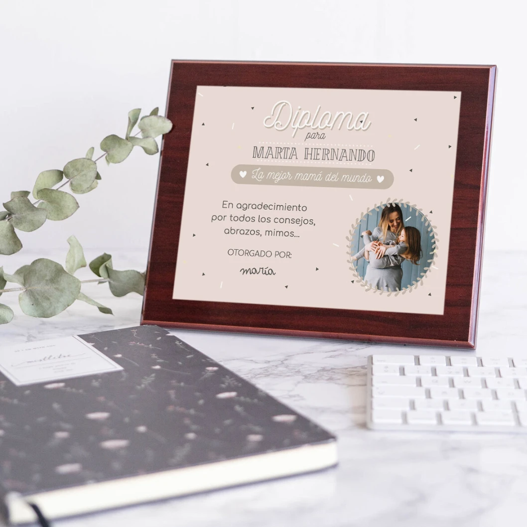 Placa conmemorativa personalizada de caoba - Imagen 13