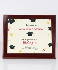 Placa conmemorativa personalizada de caoba - Imagen 12