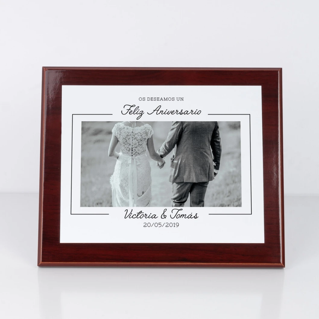 Placa conmemorativa personalizada de caoba - Imagen 11