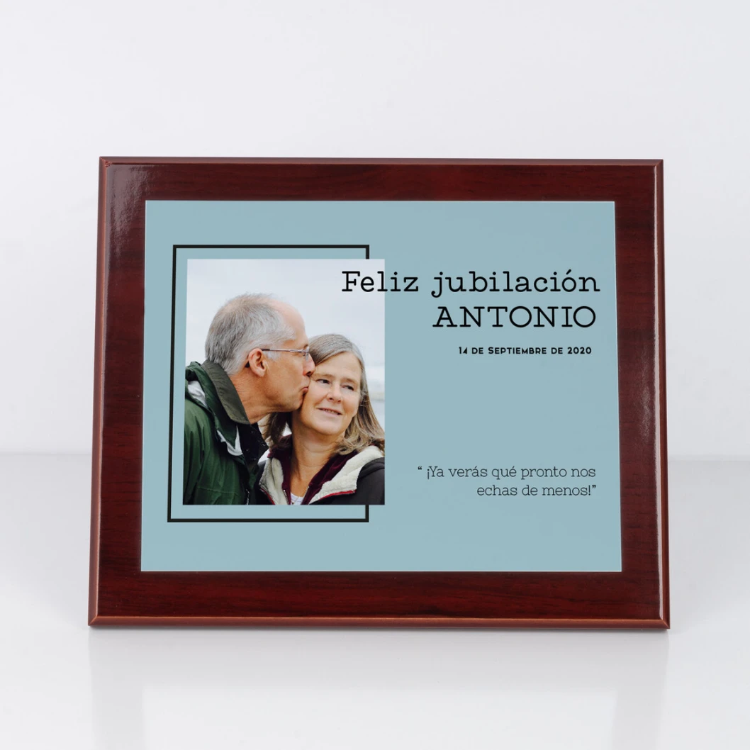 Placa conmemorativa personalizada de caoba - Imagen 10