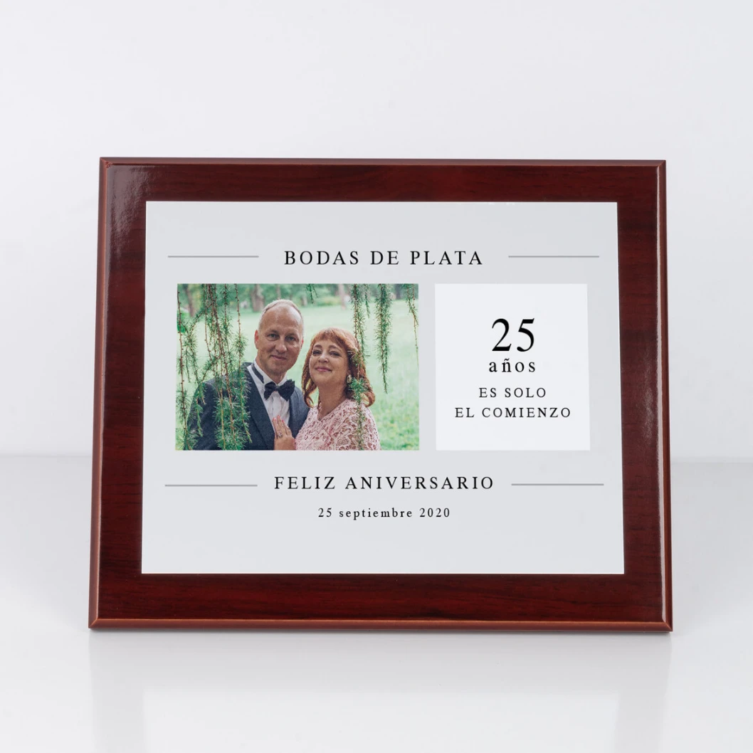 Placa conmemorativa personalizada de caoba - Imagen 9