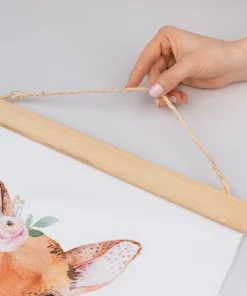 Alternative view of Póster de tela personalizado con marco de madera para colgar