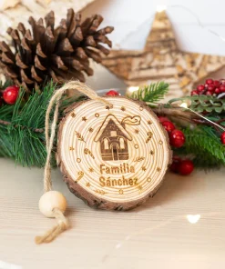 Rodaja madera personalizada para colgar - Imagen 4