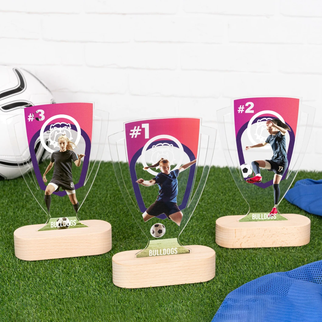 Trofeo de metacrilato personalizado con base de madera - Imagen 39
