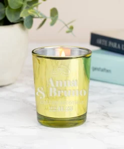 Vela personalizada en vaso de cristal