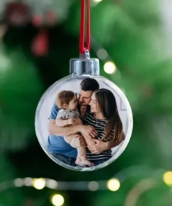 Bolas esféricas con fotos para el árbol de Navidad