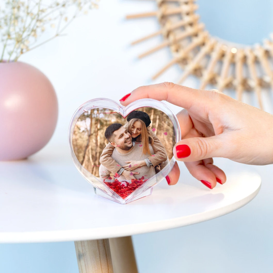 Bola de nieve personalizada con forma de corazón - Imagen 2