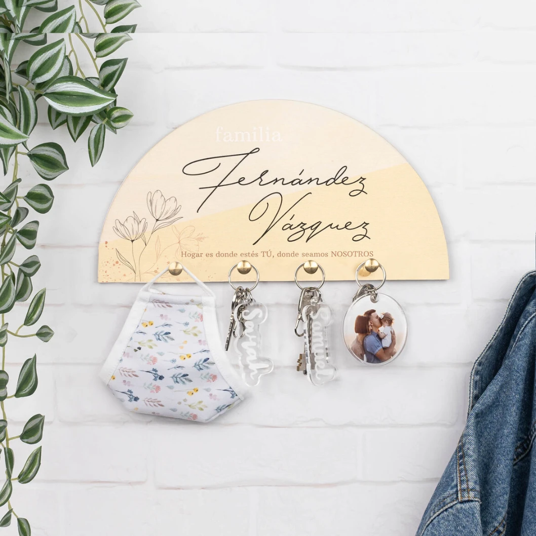 Cuelga llaves personalizado de madera para pared - Imagen 2