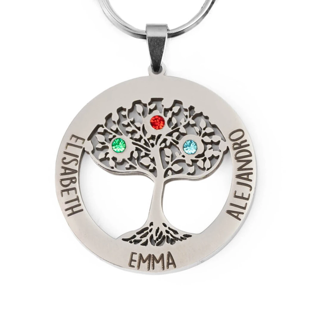 Llavero Árbol de la vida grabado - Imagen 3