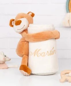 Alternative view of Manta bordada bebé con peluche