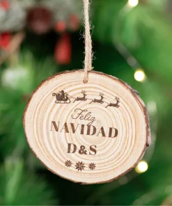 Alternative view of Rodaja madera personalizada para colgar