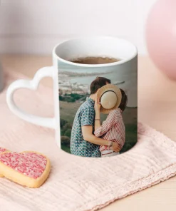 Taza personalizada con asa de corazón