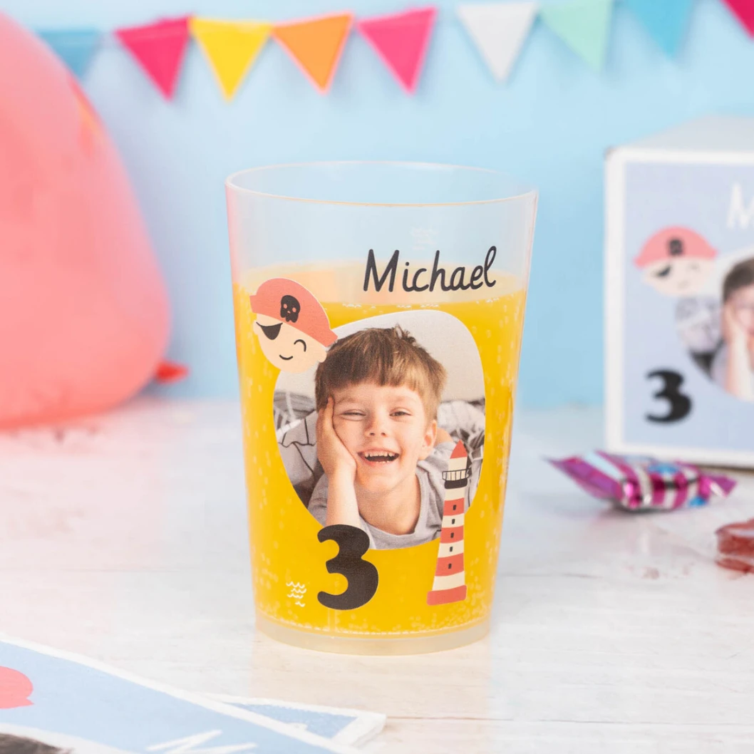 Vaso personalizado reutilizable de plástico