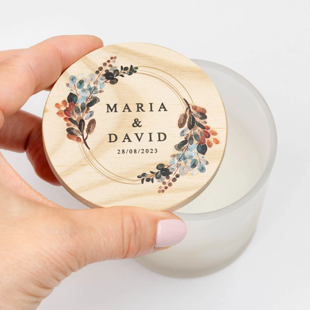 Vela personalizada con tapa de madera - Imagen 2