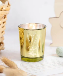Alternative view of Vela personalizada en vaso de cristal