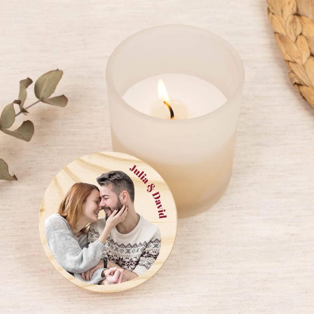 Vela personalizada con tapa de madera - Imagen 3
